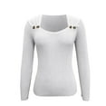 thumbnail image 4 of Womens Undershirt Knit Pullover Sweater Long Sleeve Casual Blouse, 4 of 5