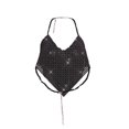 thumbnail image 4 of Txlixc Chaleco de cuello colgante de verano femenino blusa negra sin mangas con cuentas en la espalda Txlixc moda, 4 of 9