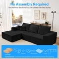 thumbnail image 4 of Mjkone Cloud Modular Sectional Sofa with Chaise, Modern Upholstered L-Shape Couch,Convertible Sleeper Sofa for Living Room,Black, 4 of 9