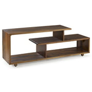 Pemberly Row 60" Modern Rustic TV Stand Console in Amber