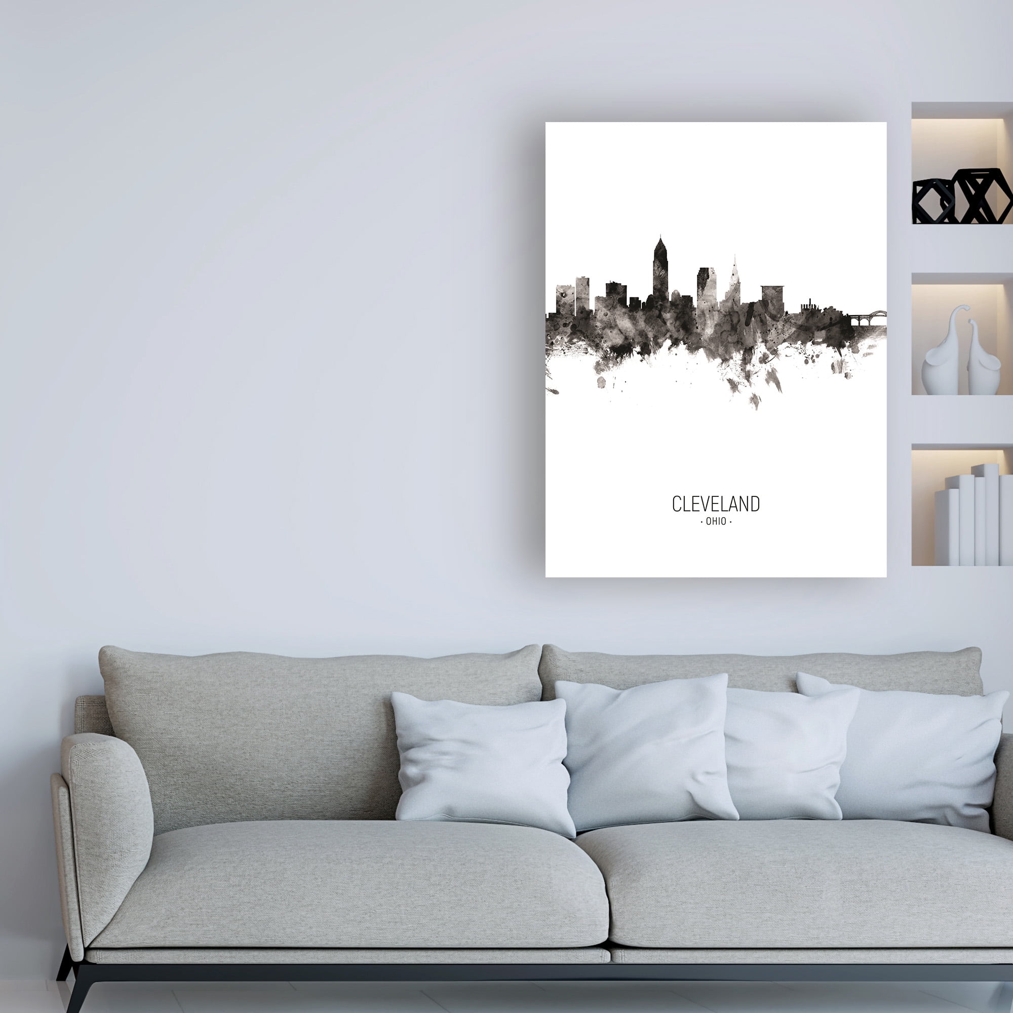 Trademark Fine Art 'Cleveland Ohio Skyline Portrait II' Canvas Art by Michael Tompsett