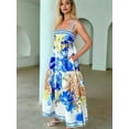 thumbnail image 6 of Women Boho Floral Maxi Dress Y2k Sleeveless Long Dress Print Spaghetti Strap A Line Dress Vacation Beach Sundress Blue S, 6 of 8