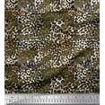 thumbnail image 1 of Soimoi Brown Moss Georgette Fabric Leopard Animal Skin Print Fabric by the Yard 42 Inch Wide, 1 of 3