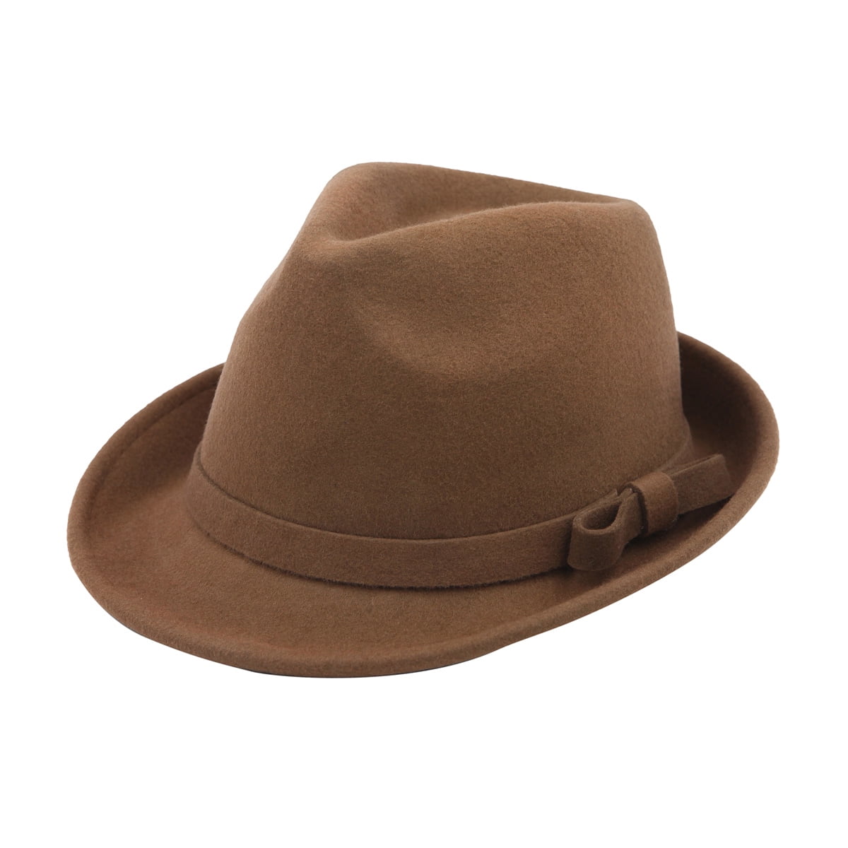 Women's Deluxe 100% Wool Solid Color Fedora Hat, Taupe - Walmart.com