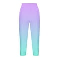 thumbnail image 5 of Stamzod Gym Leggings for Women Fashion Gradient Printing Summer Stretch Waist Capri Leggings Casual Slim Fitting Plus Size Capris for Women Mint Green C XXXL, 5 of 5