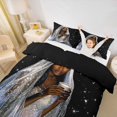 thumbnail image 3 of Castle Fairy Glam Black Woman Twin Duvet Cover,Glitter Stars Print Twin Bedding,Silver,Black Reversible,1 Duvet Cover and 1 Pillowcase, 3 of 6