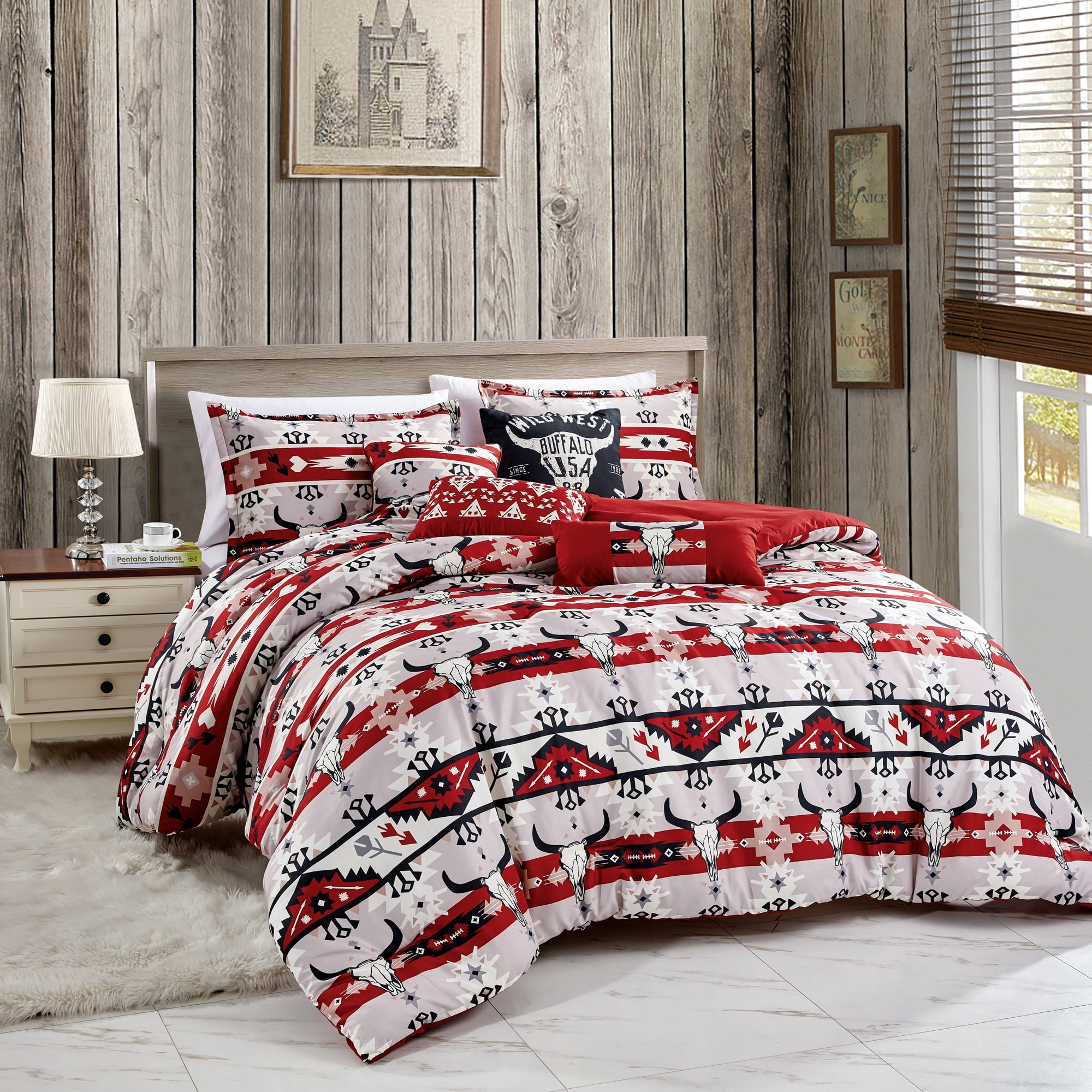 EvJK 7-Piece Comforter Set – Soft-Touch Polyester, Soft-Touch, Lightweight, All-Season Comforter Set – King