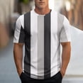 thumbnail image 2 of Maean Men's Striped T Shirt Short Sleeve Round Neck Color Block Summer Tops Casual Tee for Mens, 2 of 5