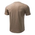thumbnail image 5 of DPTALR Men's Solid Color Henley Shirt,Short Sleeve Button Henley Tee with Waffle Texture,Khaki,Big Men's,Tall Men's XXL,Young Men's Shirts, 5 of 9