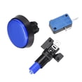 thumbnail image 3 of Juego de botón pulsador redondo de 60 mm, interruptor pulsador LED iluminado de 12V con microinterruptor para arcade de video, azul, 2 piezas, 3 of 5