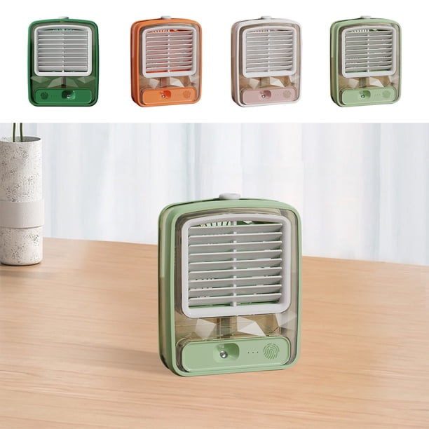 Ventilador portátil de nieve con batería de 1500mAh - Refrigerador personal recargable, 3 velocidades y alimentación USB, azul/rosa/verde/naranja