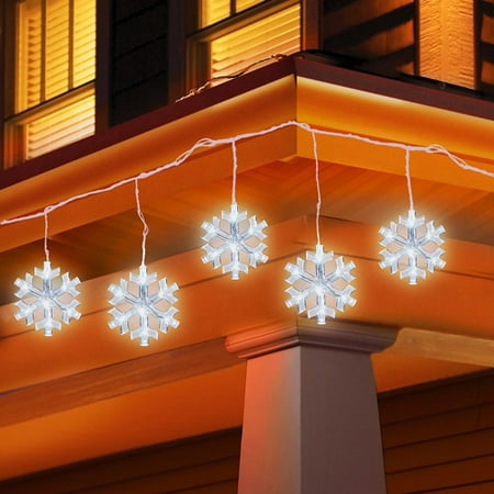 Holiday Time 5 Count Led Snowflake Icicle String Lights Holiday Time 5 Count Led Snowflake Icicle String Lights Com