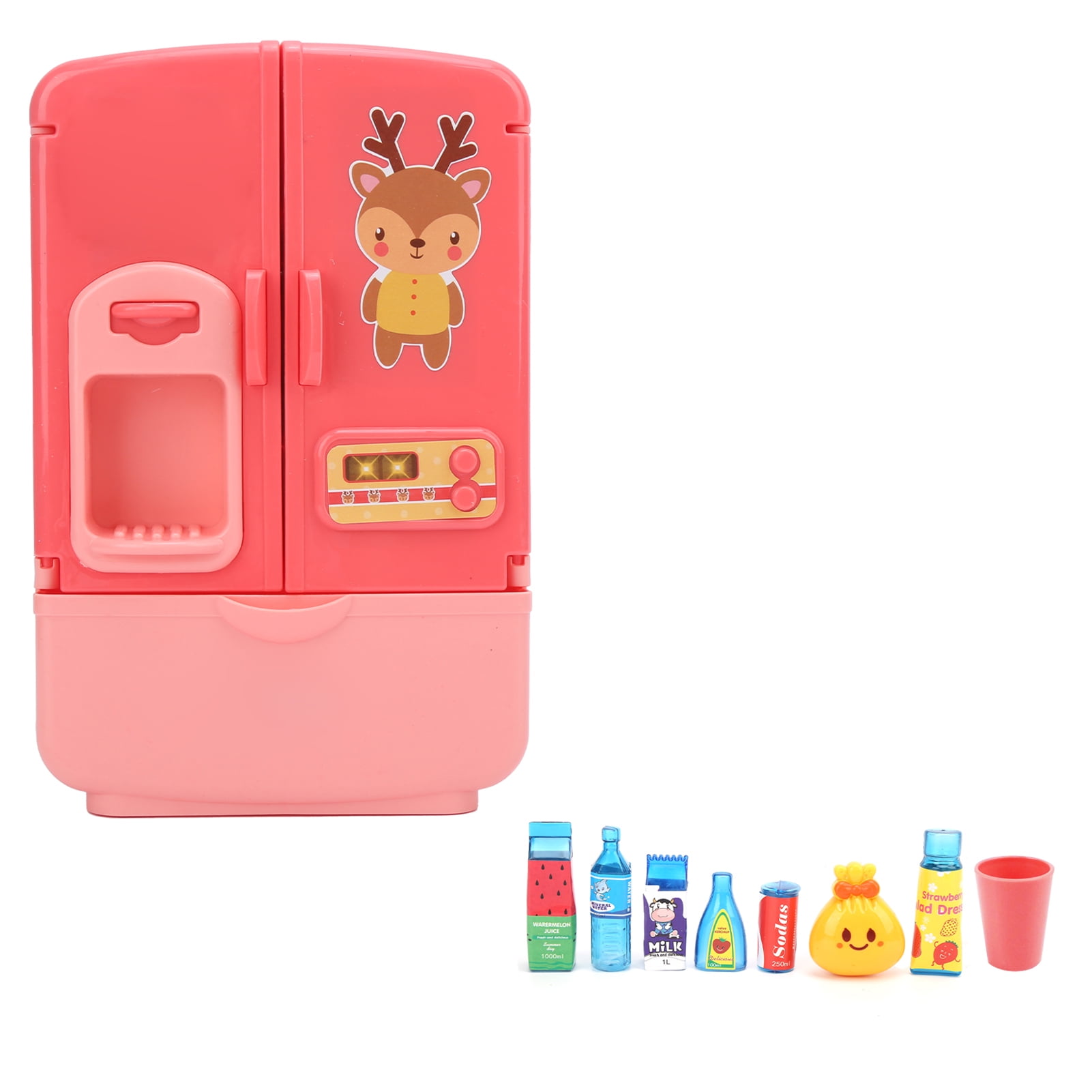 Octpeak Mini Fridge Toy,Simulation Intelligent Refrigerator Double Door