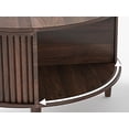 thumbnail image 6 of CDCASA Round Coffee Table with Storage, Fluted Lift Top Coffee Tables for Living Room, Mid Century Modern Round Center Table with Sliding Cabinet Door, Dark Brown, 6 of 11