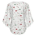 thumbnail image 6 of Christmas Dot Women's V-Neck Blouse With 3/4 Ruffled Bell Sleeves Casual Top Ladies Blouses, 6 of 7