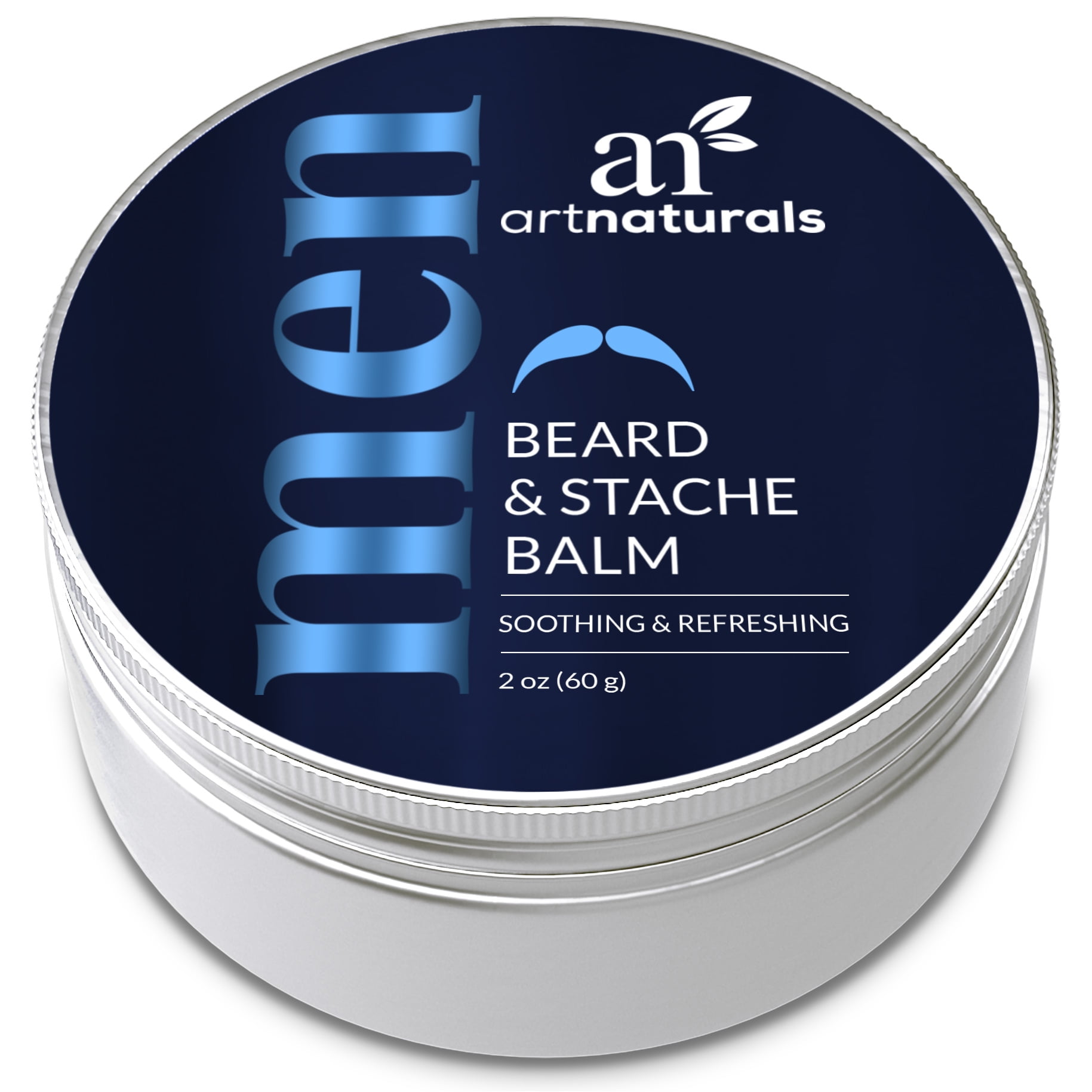 Artnaturals Mustache and Beard Balm Soothing Strengthening Natural Facial Hair Wax (2 oz / 60g)