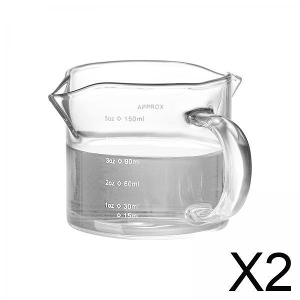 2x Taza Medidora De Vidrio Con Doble Boquilla, Taza De Café Expreso, Vajilla Para Vino, Cafetería, Bar, 150ml