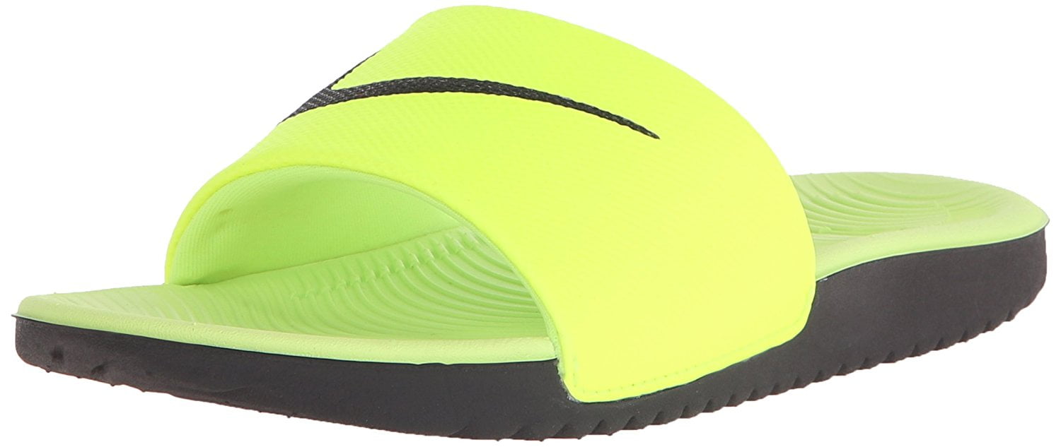 Nike Youth Kawa Slides Sandals-Volt/Black - Walmart.com