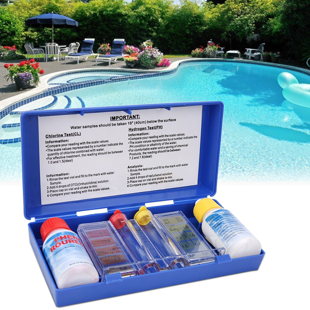 Ph Chlorine Water Quality Test Kit Swimming Pool Tester Water Testing Box 1036