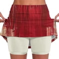 thumbnail image 1 of LOVZFMLL Jupe-Pantalon Imprimée pour Femmes, Shorts de Sport Décontractés et Bas de Jupe, Rouge P, 1 of 5