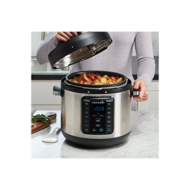 Crock-Pot 8-Quart Multi-Use XL Express Crock Programmable Slow Cooker and Pressure  Cooker with Manual Pressure, Boil & Simmer, Stainless Steel
