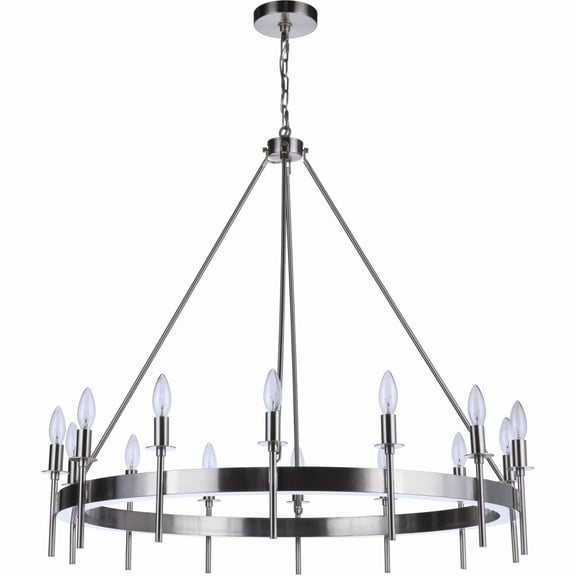 Craftmade 54314 Larrson 14 Light 36" Wide Taper Candle Style And Ring Chandelier - Nickel