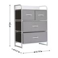 thumbnail image 5 of Emma + Oliver Nightstand with 4 Gray Fabric Drawers, Charging Station with 2 USB Ports/Power Outlet, White Engineered Wood Top, Wood Handles, Metal Frame, 5 of 12