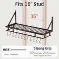 thumbnail image 5 of 30-Inch Oiled Bronze Pot Rack, Wall Mounted Hanging Pot and Pan Organizer with 12 Sturdy Hooks, Kitchen Wall Hanger Shelves Farmhouse Style, KUR215S75A-OB, 5 of 7