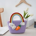 thumbnail image 3 of XIBUFE 2026 New Easter Small Woven Basket,Mini Cotton Rope Storage Basket,Tiny for Women Men,Shelf Baskets,Small Cat Dog Pet Toy Basket for Nursery,Lightning for Desk, Vanity, Dresser, Countertop, 3 of 6