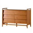 thumbnail image 4 of Commode Moderne à 6 Tiroirs en Bois Massif de 58 Po - Caramel, 4 of 6