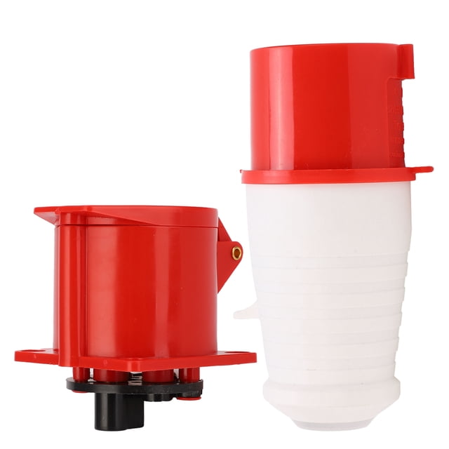 Toma de corriente industrial 3P+E, 32 A, trifásica, resistente al agua y al polvo, CA 380 V-415 V