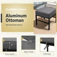 thumbnail image 3 of Auzfy 2 Pcs Assembled Aluminum Outdoor Ottomans Footstools with Grey Cushions for Patio, Black Frame, 3 of 6