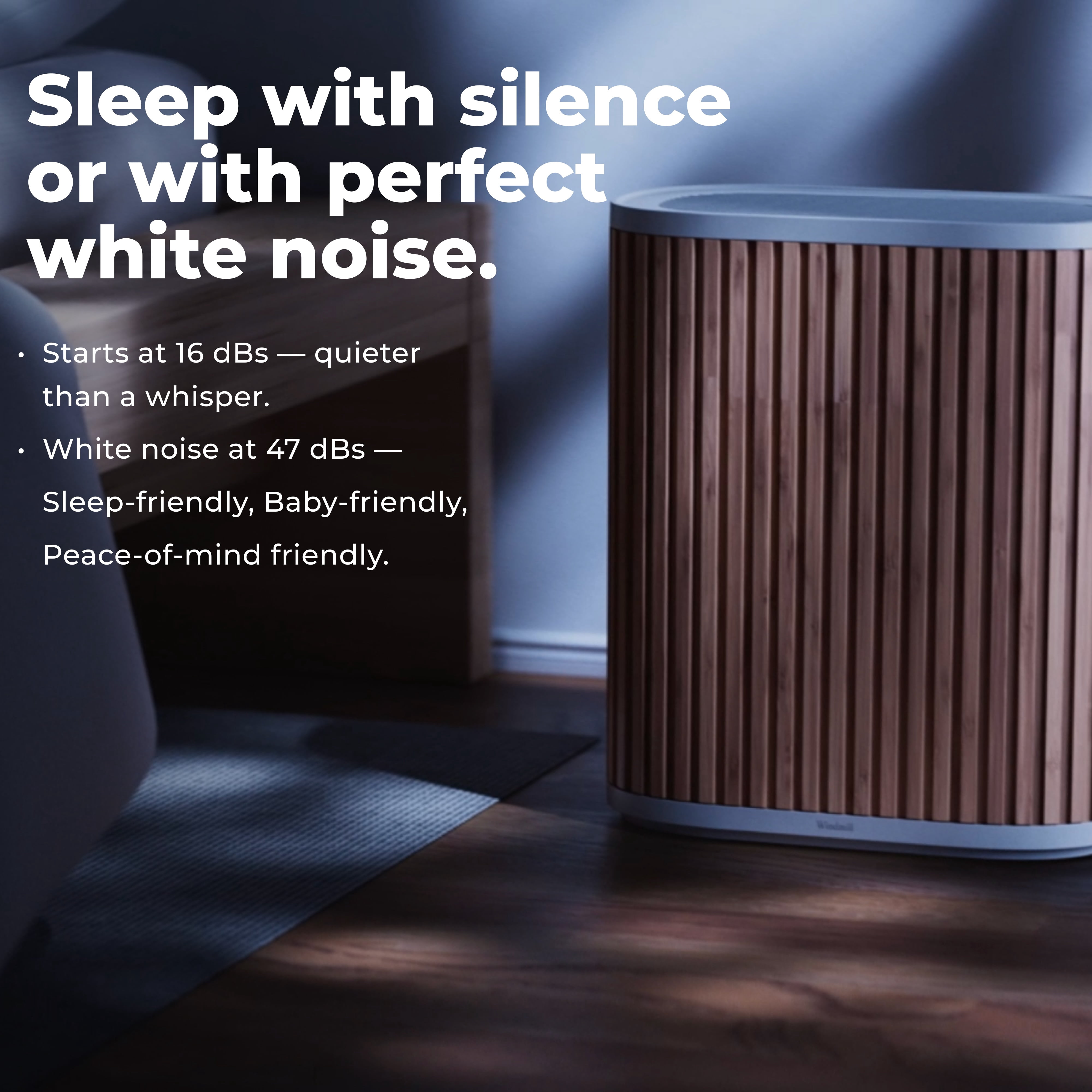 The Windmill Air Purifier Max for Home - 3-In-1 Filtration for Smoke & More - True HEPA Filter, Activated Carbon, & Pre-Filter - Covers Up To 1950 Sq ft - Ultra-Quiet - App Compatible - Bamboo