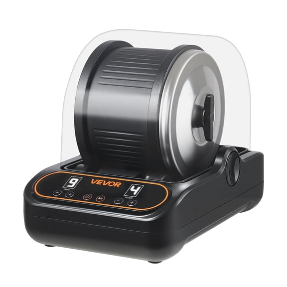 VEVOR Rock Tumbler, 3 lb Rock Polishing Machine, Rocks Tumbling Kit with 4-Speed Adjustment, 1–9 Day Timer, PC Sound Reduction Cover & TPU Drum, Direct Drive Motor Rocks Polishing, Quiet Operation