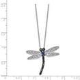 thumbnail image 2 of White Sterling Silver necklace Cable Themed Cubic Zirconia CZ Clear Blue Black 18 in 30 mm 1, 2 of 2