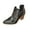 Black, variant on KEGIRLOM Women Fashionable And Casual Western Cowboy Low Heel Short Tube And Bare Boots Black 5.5