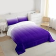 thumbnail image 3 of jejeloiu Abstract Gradient Effects Full Size Comforter Sets,Minimalsim Ombre Bedding Comforter Set,White Purple Bedding Sets For Kids,Breathable Home Decor Reversible,3-Piece, 3 of 8