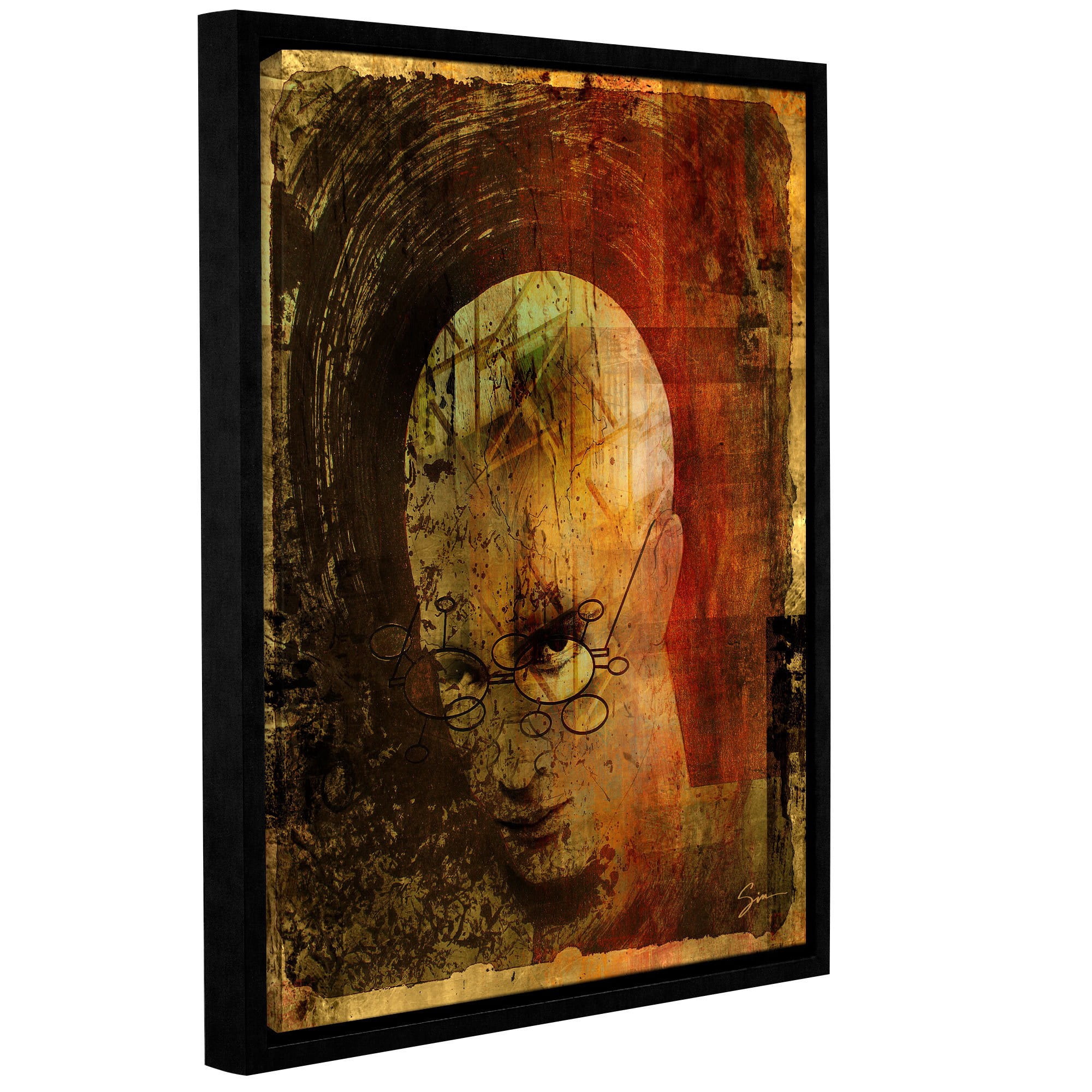 ArtWall Greg Simanson "Metro Brain" Gallery-Wrapped Floater-Framed Canvas