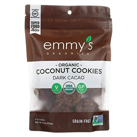 Emmys, Cookies Organic Dark Cacao Coconut, 6
