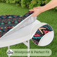 thumbnail image 5 of Elastic Edge Round Table Cover with Bohemian Floral Design - Vibrant Stretch Fit Tablecloth for Dining Room Kitchen - 52 to 56 Inch, 5 of 7