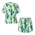 thumbnail image 2 of Yiaed Cactus 1 Print Short Sleeve Pajama Sets for Women Casual Crew Neck 2 Piece Lounge Sets Women's Short-Sleeved Pajama-XX-Large, 2 of 5