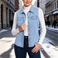 thumbnail image 4 of VBVC Women's Sleeveless Curved Hem Denim Vest , Button Down Jean Vest For Women, S-2XL, 4 of 8