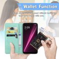thumbnail image 2 of Allytech for T-Mobile REVVL 6 5G Wallet Case, Luxury PU Leather with Embossed Pattern, Magnetic Clasp Kickstand Card Cash Slots Shockproof Slim Flip Case with Hand Strap for Women Men - Green, 2 of 5