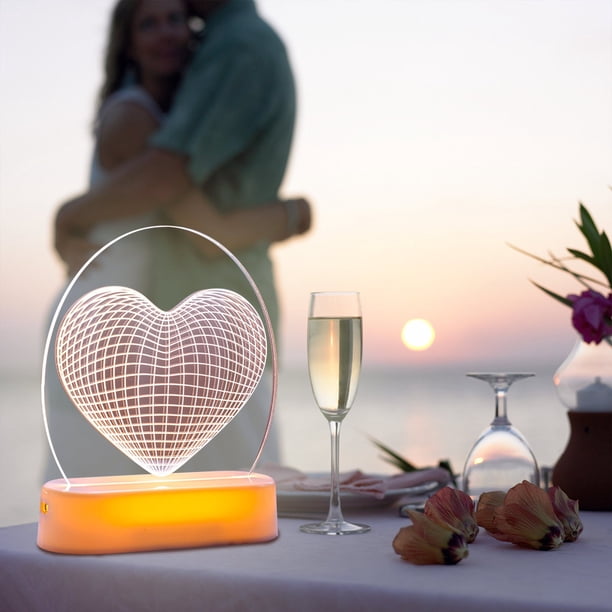 Xihbxyly Luz de Noche para San Valentín, Lámpara Romántica para Propuesta de Matrimonio, Función Led para Dormir, Brillo Suave para Decoración de Dormitorio, Perfecta para Ocasiones Especiales, Mater