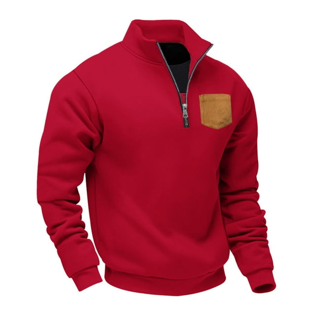 pstuiky Camisas de manga larga abrigadas para hombre, Sudadera con capucha informal de manga larga con cuello alto y media cremallera para hombre, color sólido, transpirable camisetas de hombre xxxl