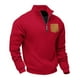 thumbnail image 1 of pstuiky camisas de manga larga para hombre, Sudadera con capucha informal de manga larga con cuello alto y media cremallera para hombre, color sólido, transpirable camisetas de hombre m, 1 of 7
