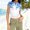 4-Light Blue, variant on Antqov Short Sleeve Shirts for Women, Solid Color Crew Neck Skinny Slim Fitting Stretchy Blouses, Daily Casual Trendy Comfortable Sports Cropped Tops