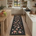 thumbnail image 3 of BERTHMEER 2'x8' Runner Rugs for Hallway Entryway Bathroom Bedroom Kitchen Non Skid Washable Black Floral Vintage Oriental Traditional Flower Accent Runner Rugs, Multicolor, 3 of 6