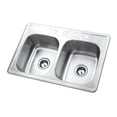 thumbnail image 1 of Gourmetier Studio GKTD33226 Self-Rimming Double Bowl Kitchen Sink, Satin Nickel, 1 of 1