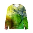 thumbnail image 3 of TWZH Women Dip-Dye Print Long Sleeve Round Neck Top, 3 of 4